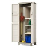 Armadio da Esterno Marrone Crema 4 Ripiani Apertura Battente 65x45x182h cm, 2 Ante Made in Italy - Strathmore