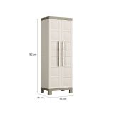 Armadio da Esterno Marrone Crema 4 Ripiani Apertura Battente 65x45x182h cm, 2 Ante Made in Italy - Strathmore