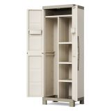 Armadio da Esterno Marrone Crema 4 Ripiani Apertura Battente 65x45x182h cm, 2 Ante Made in Italy - Strathmore