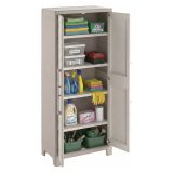 Armadio da Esterno Marrone Crema 4 Ripiani Apertura Battente 80x44x182h cm, Un'anta Made in Italy - Grimsby
