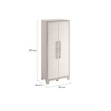 Armadio da Esterno Marrone Crema 4 Ripiani Apertura Battente 80x44x182h cm, Un'anta Made in Italy - Grimsby
