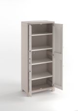 Armadio da Esterno Marrone Crema 4 Ripiani Apertura Battente 80x44x182h cm, Un'anta Made in Italy - Grimsby