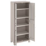 Armadio da Esterno Marrone Crema 4 Ripiani Apertura Battente 80x44x182h cm, Un'anta Made in Italy - Grimsby