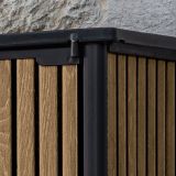 Armadio da Esterno Marrone Quercia Nero Cassetti 2 Ripiani 140x74x170h cm, Apertura Battente - Langdon