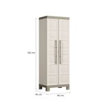Armadio da Esterno Marrone Sabbia 4 Ripiani 2 Ante 65x45x182h cm, Impermeabile Made in Italy - Strathmore