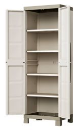 Armadio da Esterno Marrone Sabbia 4 Ripiani 2 Ante 65x45x182h cm, Impermeabile Made in Italy - Strathmore