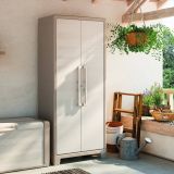 Armadio da Esterno Marrone Sabbia 8 Ripiani Un'anta 80x44x182h cm, Impermeabile Made in Italy - Grimsby