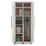 Armadio da Esterno Marrone Sabbia 8 Ripiani Un'anta 80x44x182h cm, Impermeabile Made in Italy - Grimsby