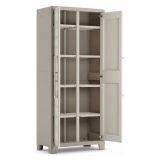 Armadio da Esterno Marrone Sabbia 8 Ripiani Un'anta 80x44x182h cm, Impermeabile Made in Italy - Grimsby