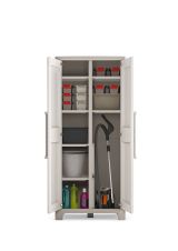 Armadio da Esterno Marrone Sabbia 8 Ripiani Un'anta 80x44x182h cm, Impermeabile Made in Italy - Maschito