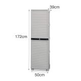 Armadio da esterno Namur, Mobile da esterno, Armadio balcone multiuso, Armadietto outdoor, 100% Made in Italy, Grigio chiaro, 50x39h172 cm