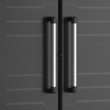 Armadio da Esterno Nero 4 Ripiani Un'anta 65x45x182h cm, Impermeabile Made in Italy - Terrebonne