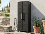 Armadio da Esterno Nero 4 Ripiani Un'anta 65x45x182h cm, Impermeabile Made in Italy - Terrebonne