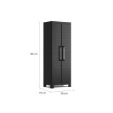 Armadio da Esterno Nero Antracite 4 Ripiani 2 Ante 65x45x182h cm, Impermeabile Made in Italy - Terrebonne