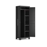 Armadio da Esterno Nero Antracite 4 Ripiani 2 Ante 65x45x182h cm, Impermeabile Made in Italy - Terrebonne