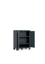 Armadio da esterno Pesa, Mobile outdoor, Mobiletto giardino multiuso, Contenitore per balcone o garage, Made in Italy, 80x44 h100 cm, Grigio