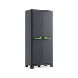 Armadio da esterno Pesa, Mobile outdoor, Mobiletto giardino multiuso, Contenitore per balcone o garage, Made in Italy, 80x44 h182 cm, Grigio
