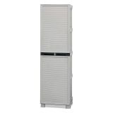 Armadio da Esterno Portascope Impermeabile 50x39x172h cm Grigio Chiaro in Resina Antiurto con 3 Ripiani Made in Italy – Achae