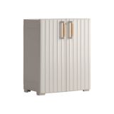 Armadio da esterno Ronago, Mobile outdoor, Mobiletto giardino multiuso, Contenitore per balcone o garage, Made in Italy, 80x45 h98 cm, Sabbia