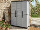 Armadio da esterno salvaspazio grigio chiaro e nero 102x169h cm - Aruro