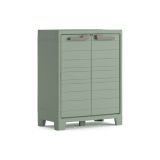 Armadio da esterno Sarezzo, Mobile outdoor, Mobiletto giardino multiuso, Made in Italy, 80x44 h100 cm, Grigio e Verde