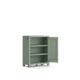 Armadio da esterno Sarezzo, Mobile outdoor, Mobiletto giardino multiuso, Made in Italy, 80x44 h100 cm, Grigio e Verde