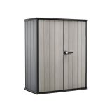Armadio da esterno Verrayes, Mobile outdoor, Mobiletto giardino multiuso, Contenitore per balcone o garage, 140x74 h170 cm, Grigio