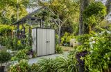 Armadio da esterno Verrayes, Mobile outdoor, Mobiletto giardino multiuso, Contenitore per balcone o garage, 140x74 h170 cm, Grigio