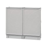 Armadio da esterno Waremme, Mobile outdoor, Armadio balcone multiuso, Armadietto outdoor, 100% Made in Italy, Grigio chiaro, 100x39h92 cm