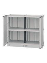 Armadio da esterno Waremme, Mobile outdoor, Armadio balcone multiuso, Armadietto outdoor, 100% Made in Italy, Grigio chiaro, 100x39h92 cm