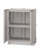 Armadio da esterno Waremme, Mobile outdoor, Armadio balcone multiuso, Armadietto outdoor, 100% Made in Italy, Grigio chiaro, 70x39h92 cm