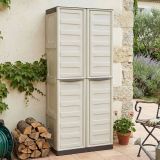 Armadio esterno 2 ante beige e marrone 70x165h cm - Adenina