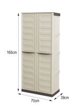 Armadio esterno 2 ante beige e marrone 70x165h cm - Adenina