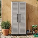 Armadio esterno 2 ante grigio chiaro e nero 68x169h cm - Askan