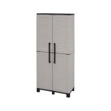 Armadio esterno 2 ante grigio chiaro e nero 68x169h cm - Askan