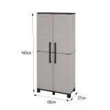 Armadio esterno 2 ante grigio chiaro e nero 68x169h cm - Askan
