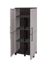 Armadio esterno 2 ante grigio chiaro e nero 68x169h cm - Askan