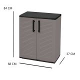 Armadio esterno 2 ante grigio e nero 68x84h cm - Arisa