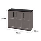Armadio esterno 3 ante grigio e nero 102x84h cm - Aranka