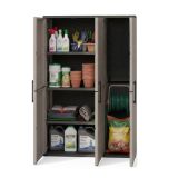 Armadio esterno classico 3 ante grigio e nero 102x163h cm - Amordel