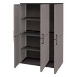 Armadio esterno classico 3 ante grigio e nero 102x163h cm - Amordel