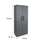 Armadio esterno ripiani regolabili grigio e nero 68x163h cm - Arabel