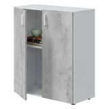 Armadio grigio e bianco 2 ante 80x92h cm - Argento
