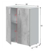 Armadio grigio e bianco 2 ante 80x92h cm - Argento