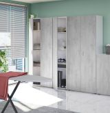 Armadio grigio e bianco slim 41x182h cm - Avlis