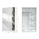 Armadio Guardaroba 2 Ante Scorrevoli 120x50x200h cm Bianco lucido Salvaspazio in Legno con Appendiabiti e 4 Ripiani Regolabili – Adrenalin