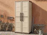 Armadio in plastica 2 ante beige e marrone 70x165h cm - Ipno