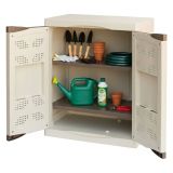 Armadio in plastica 2 ante beige e marrone 70x91h cm - Acira