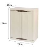 Armadio in plastica 2 ante beige e marrone 70x91h cm - Acira