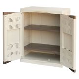 Armadio in plastica 2 ante beige e marrone 70x91h cm - Acira
